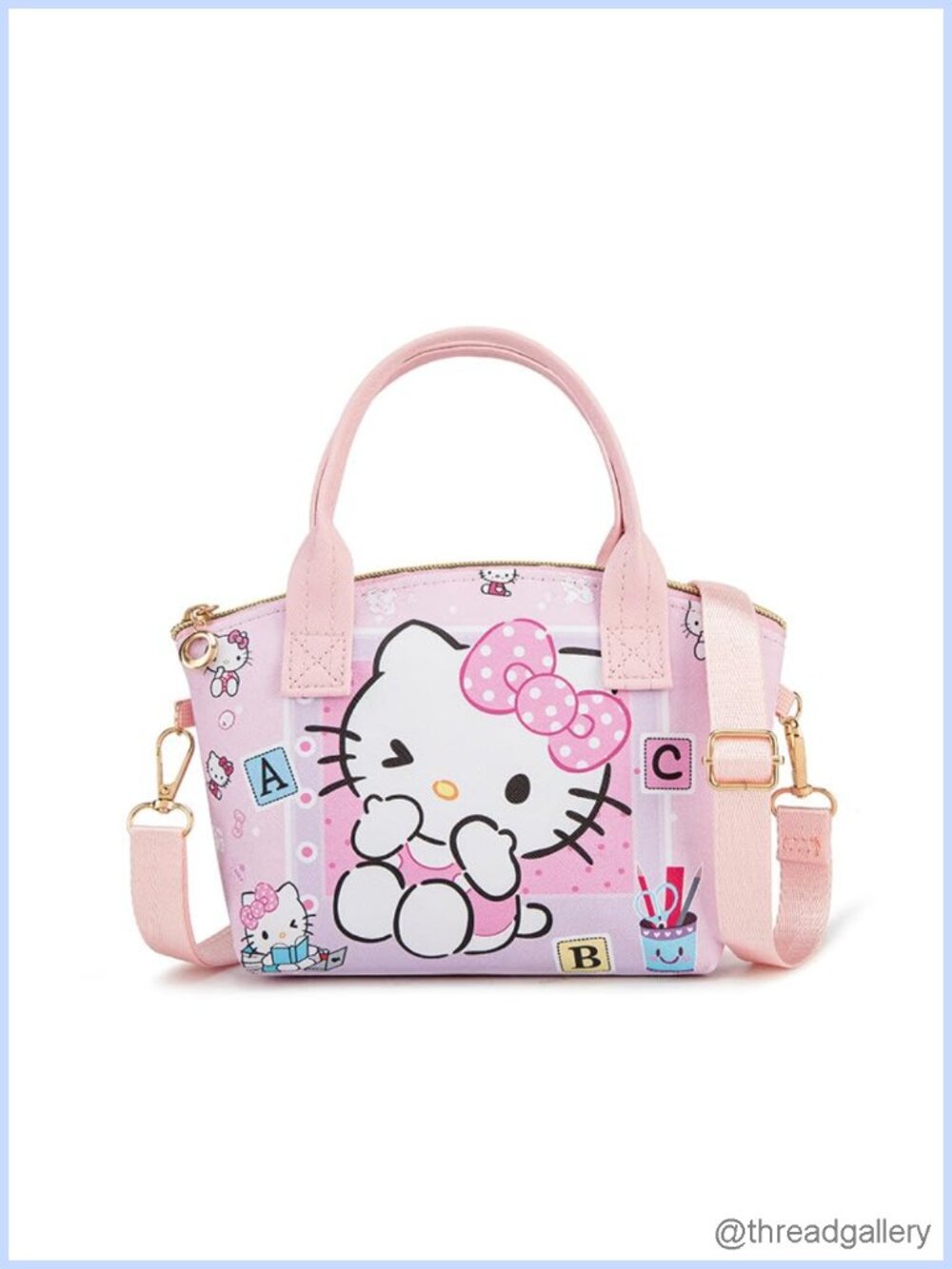 Cartoon Crossbody Tote Bag PU Leather Top Handle Satchel Detachable Strap